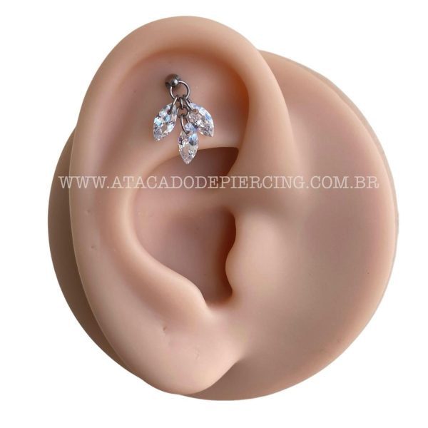Labret Rosca Interna Titânio Pingente Zircônias - Imagem 6