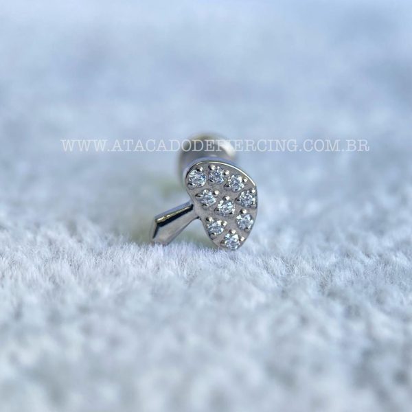 Labret Rosca Interna Titânio Cogumelo Zircônias - Imagem 4