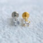 Labret Titânio Zircônia Coração