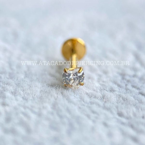 Labret Titânio Zircônia Coração - Imagem 2