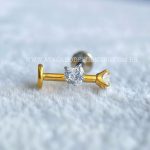 Labret Titânio Zircônia Coração - Imagem 3