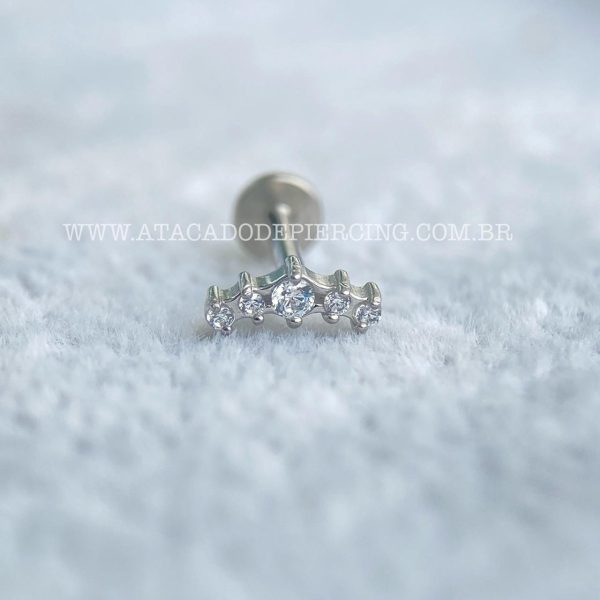 Labret Aço Rosca Interna Cluster Zircônias - Imagem 4