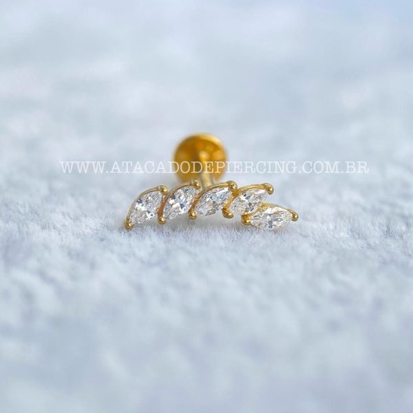 Labret Aço Rosca Interna Cluster Zircônias - Imagem 2