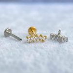 Labret Aço Rosca Interna Cluster Zircônias - Imagem 3