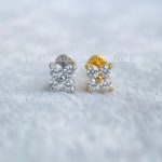Labret Aço Rosca Interna Trevo Zircônias