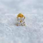 Labret Aço Rosca Interna Trevo Zircônias - Imagem 2