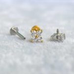 Labret Aço Rosca Interna Trevo Zircônias - Imagem 3