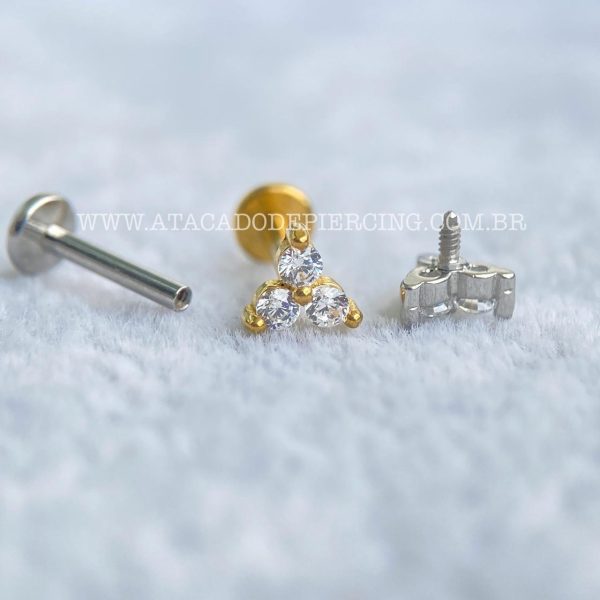 Labret Aço Rosca Interna Trinity Zircônias - Imagem 3