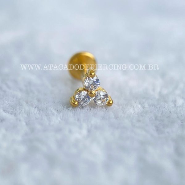 Labret Aço Rosca Interna Trinity Zircônias - Imagem 2