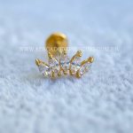 Labret Aço Rosca Interna Cluster Zircônias - Imagem 2
