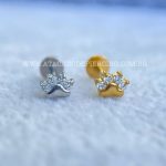 Labret Aço Rosca Interna Patinha Zircônias