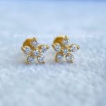 Labret Aço Rosca Interna Flor Zircônias