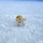 Labret Aço Rosca Interna Flor Zircônias - Imagem 2