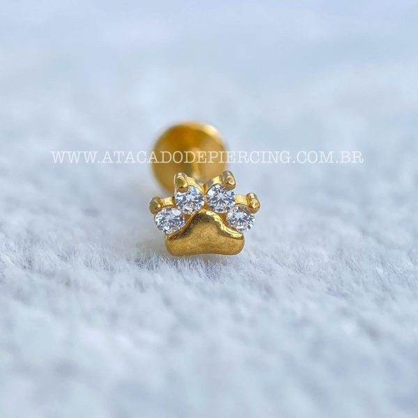 Labret Aço Rosca Interna Patinha Zircônias - Imagem 2