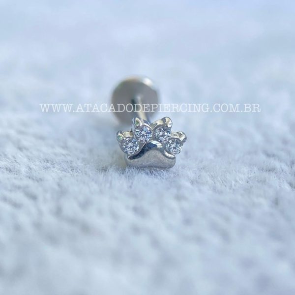 Labret Aço Rosca Interna Patinha Zircônias - Imagem 4