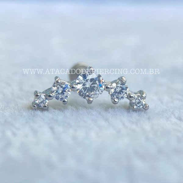Labret Aço Rosca Interna Cluster Zircônias - Imagem 3