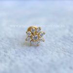 Labret Aço Rosca Interna Flor Zircônias - Imagem 2