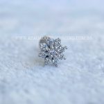 Labret Aço Rosca Interna Flor Zircônias - Imagem 4