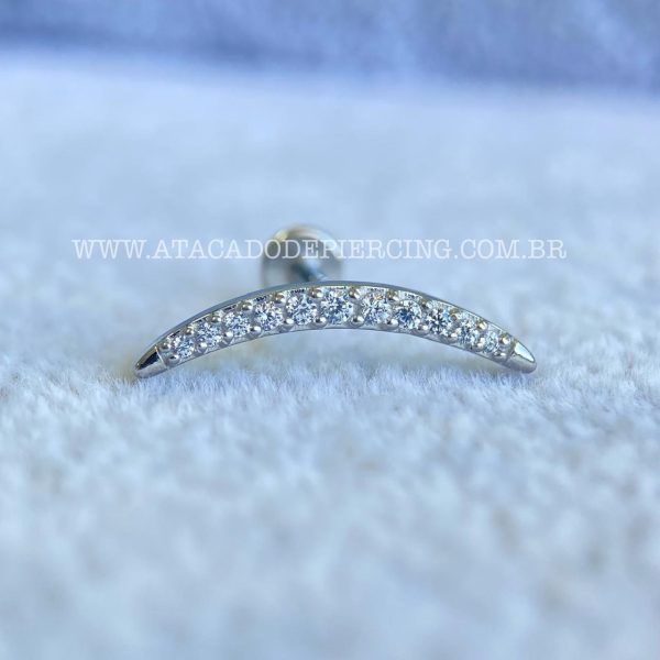 Labret Aço Rosca Interna Cluster Zircônias - Imagem 4