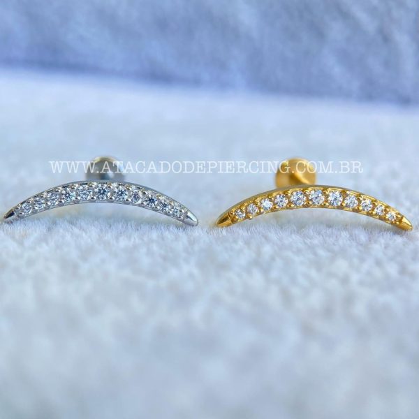 Labret Aço Rosca Interna Cluster Zircônias - Imagem 1