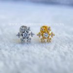 Labret Aço Rosca Interna Flor Zircônias