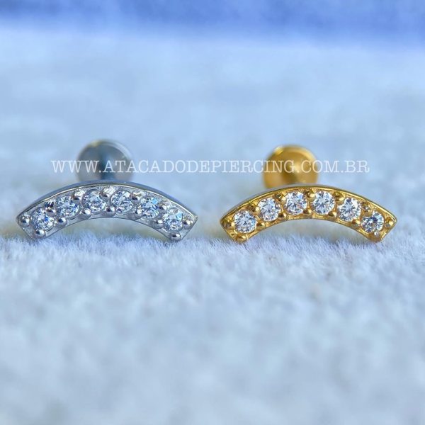 Labret Aço Rosca Interna Cluster Zircônias - Imagem 1