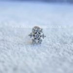 Labret Aço Rosca Interna Flor Zircônias - Imagem 4