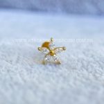 Labret Aço Rosca Interna Flor Zircônias - Imagem 2