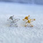 Labret Aço Rosca Interna Flor Zircônias