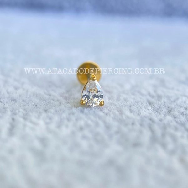 Labret Aço Rosca Interna Zircônia Gota - Imagem 2