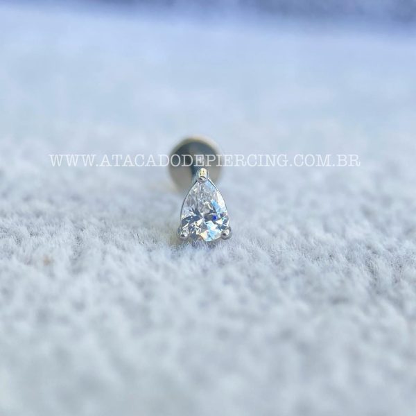 Labret Aço Rosca Interna Zircônia Gota - Imagem 4