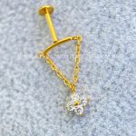 Labret Rosca Interna Titânio Corrente Zircônia - Imagem 3