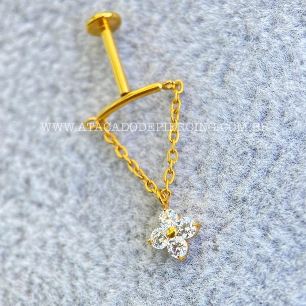 Labret Rosca Interna Titânio Corrente Zircônia - Imagem 3