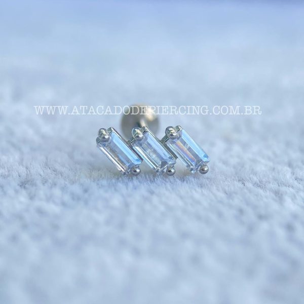 Labret Aço Rosca Interna Cluster Zircônias - Imagem 4