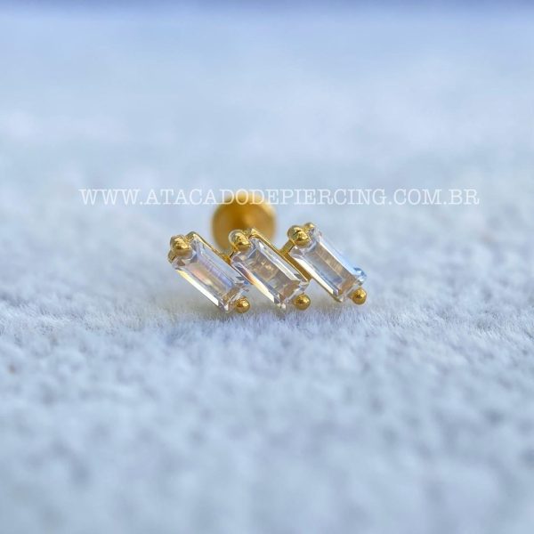 Labret Aço Rosca Interna Cluster Zircônias - Imagem 2