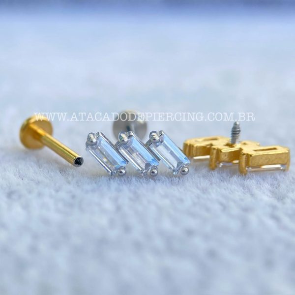 Labret Aço Rosca Interna Cluster Zircônias - Imagem 3