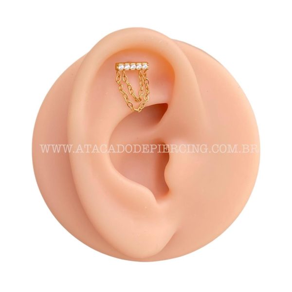 Labret Aço Rosca Interna Barra Zircônias - Imagem 3