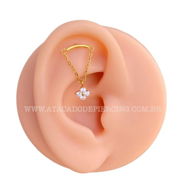 Labret Rosca Interna Titânio Corrente Zircônia - Imagem 2
