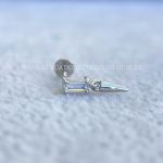 Labret Aço Rosca Interna Zircônia Baguete Pingente Spike - Imagem 5