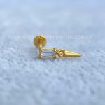 Labret Aço Rosca Interna Zircônia Baguete Pingente Spike - Imagem 3