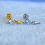 Labret Rosca Interna Titânio Zircônia Pingente Spike