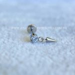 Labret Rosca Interna Titânio Zircônia Pingente Spike - Imagem 6