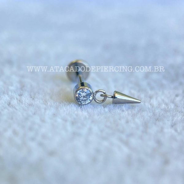 Labret Rosca Interna Titânio Zircônia Pingente Spike - Imagem 6