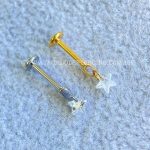 Labret Rosca Interna Titânio Pingente Zircônia Estrela