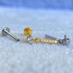 Labret Rosca Interna Titânio Pingente Zircônias - Imagem 5