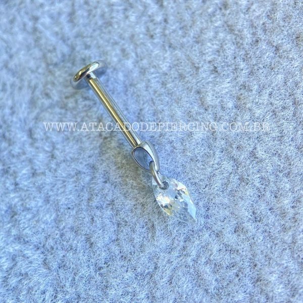Labret Rosca Interna Titânio Pingente Zircônia - Imagem 8
