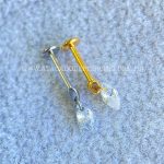 Labret Rosca Interna Titânio Pingente Zircônia