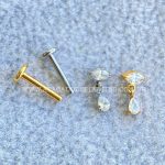 Labret Rosca Interna Titânio Pingente Zircônia