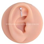 Labret Rosca Interna Titânio Pingente Zircônias - Imagem 6