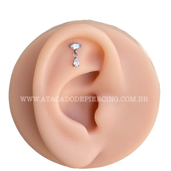 Labret Rosca Interna Titânio Pingente Zircônia - Imagem 5